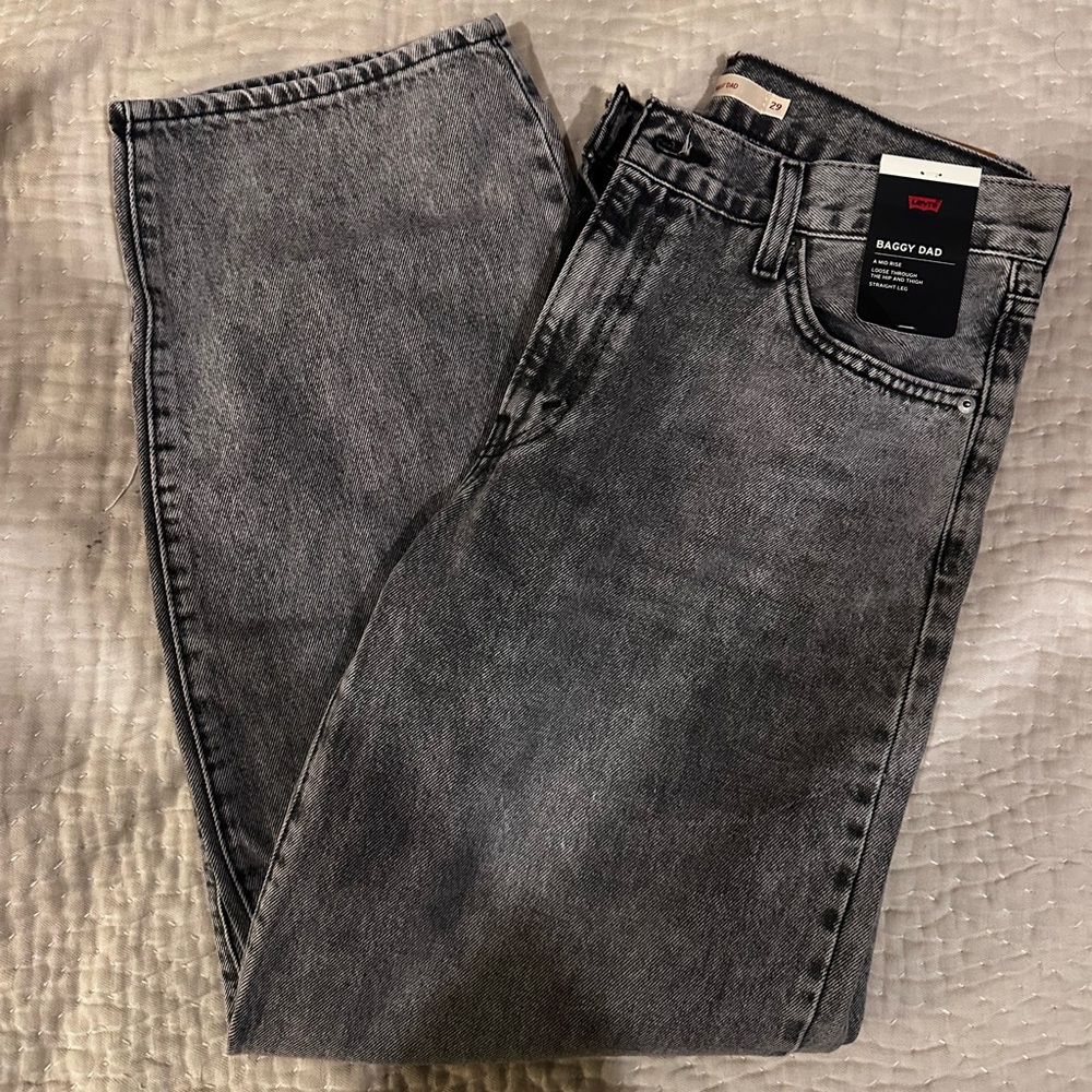 Levi's Gray Baggy Dad Jeans